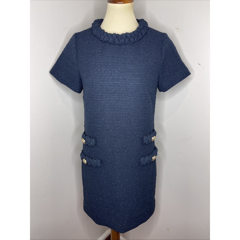 Tuckernuck Navy Tweed Jackie Dress Small S - Picture 2 of 9